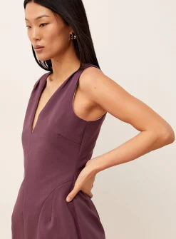 Topstitched and structured minidress