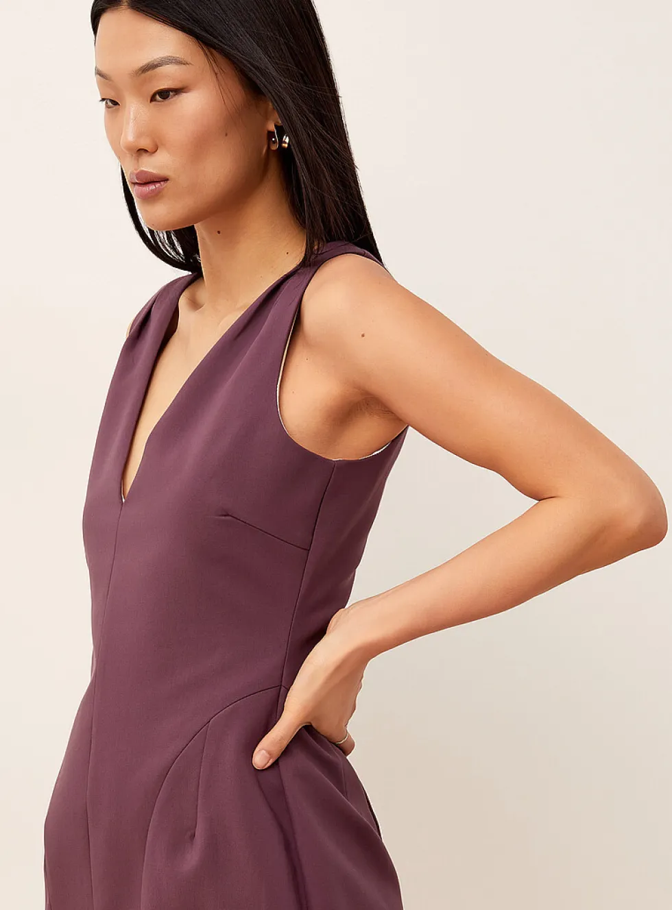 Topstitched and structured minidress