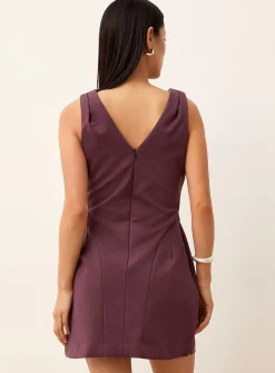 Topstitched and structured minidress