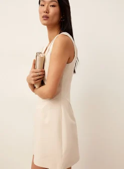 Topstitched and structured minidress