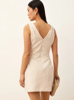 Topstitched and structured minidress