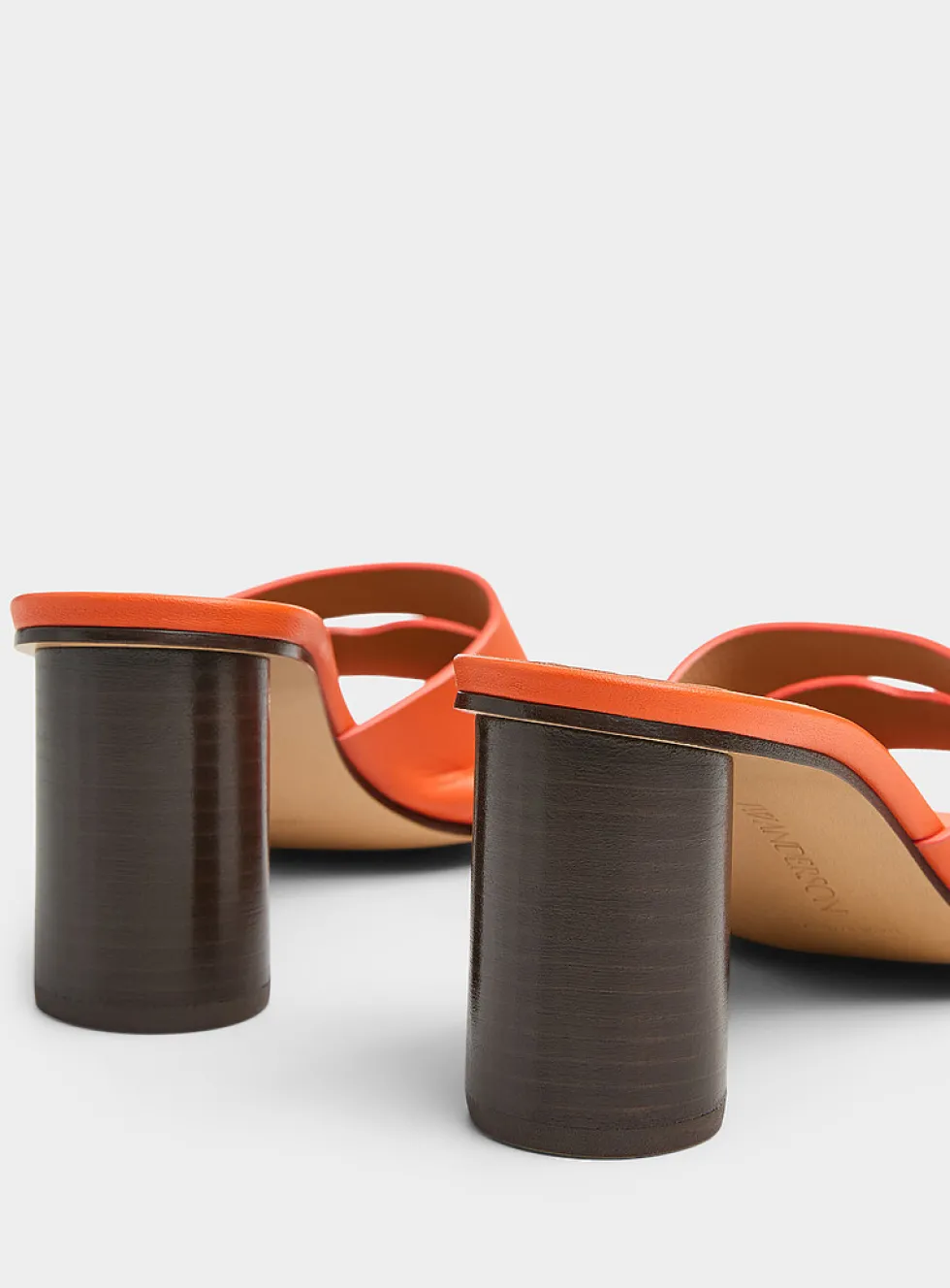Topstitched leather loafer sandals
