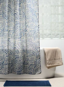 Touch of linen abstract pattern shower curtain