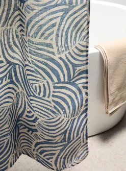 Touch of linen abstract pattern shower curtain