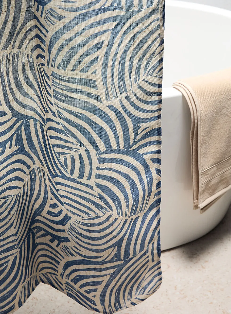 Touch of linen abstract pattern shower curtain