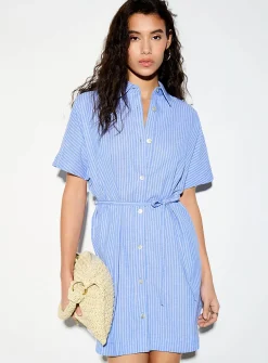 Touch of linen belted shirtdress