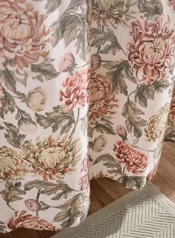 Touch of linen chrysanthemums shower curtain