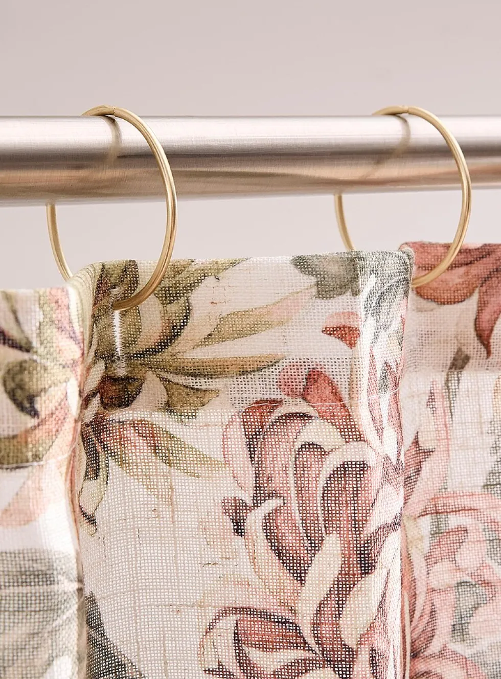 Touch of linen chrysanthemums shower curtain