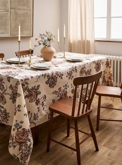 Touch of linen country flowers tablecloth