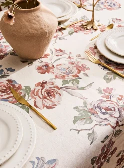 Touch of linen country flowers tablecloth