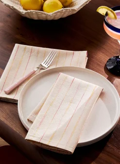 Touch of linen dotted pinstripes napkin