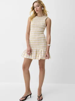 Touch of linen smocked minidress
