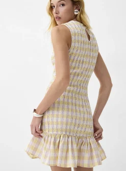 Touch of linen smocked minidress