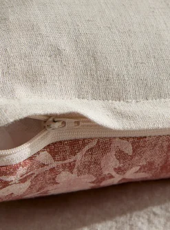 Touch of linen stencil flowers removable-cover cushion
