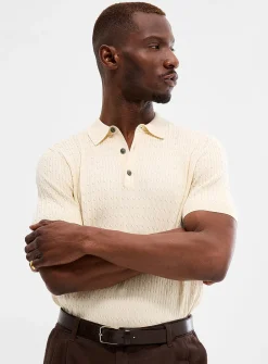 Touch of silk twisted-cable polo