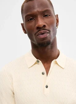 Touch of silk twisted-cable polo