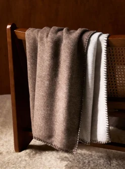 Touch of wool heathered reversible throw