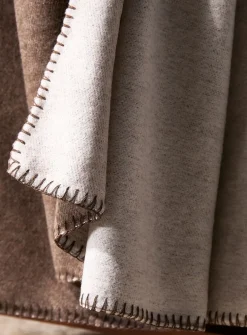 Touch of wool heathered reversible throw