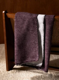 Touch of wool heathered reversible throw