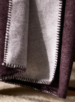 Touch of wool heathered reversible throw