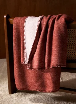 Touch of wool heathered reversible throw