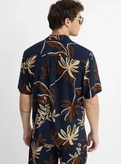 Traced flower camp shirt
