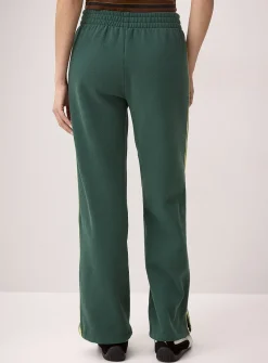 Track stripe wide-leg sweatpant