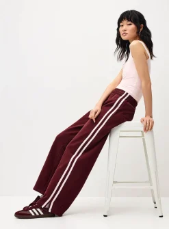 Track stripe wide-leg sweatpant