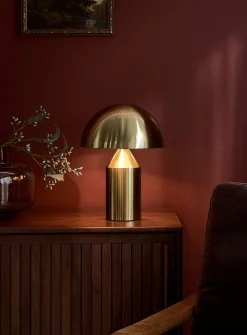 Travis polished brass table lamp