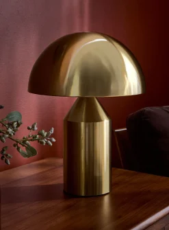 Travis polished brass table lamp