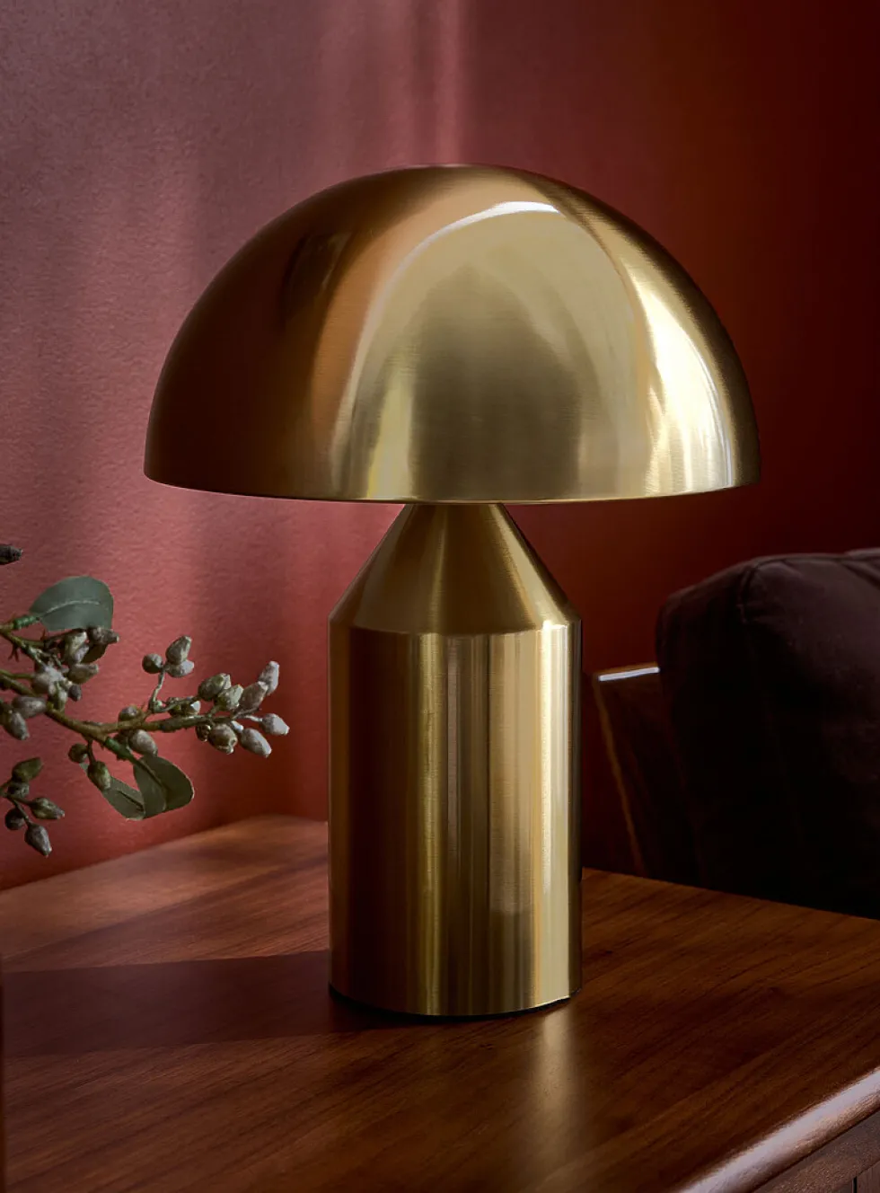 Travis polished brass table lamp