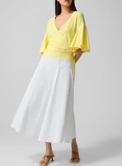 Triangle flared poplin skirt