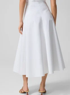 Triangle flared poplin skirt