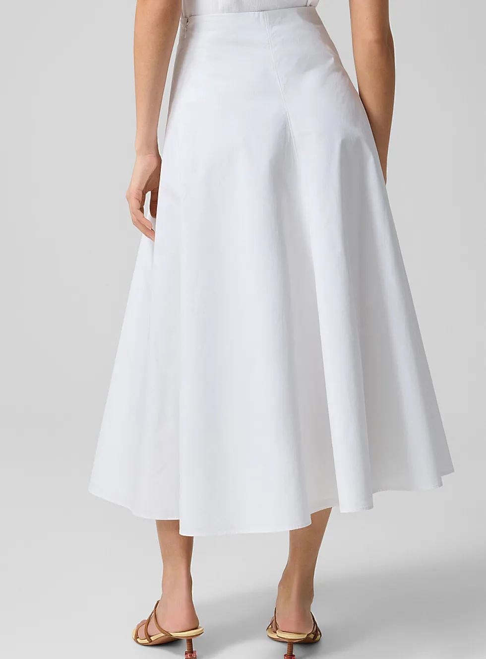 Triangle flared poplin skirt