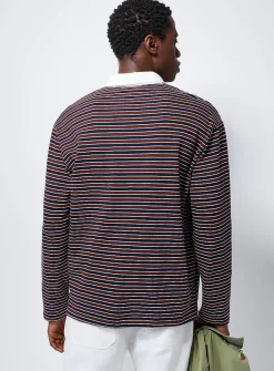 Tricolour striped rugby polo