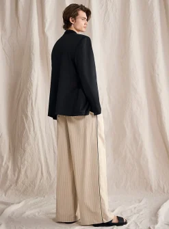 Trimmed banker-stripe pant