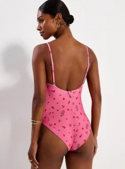 Trimmed bust one-piece