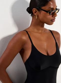 Trimmed bust one-piece
