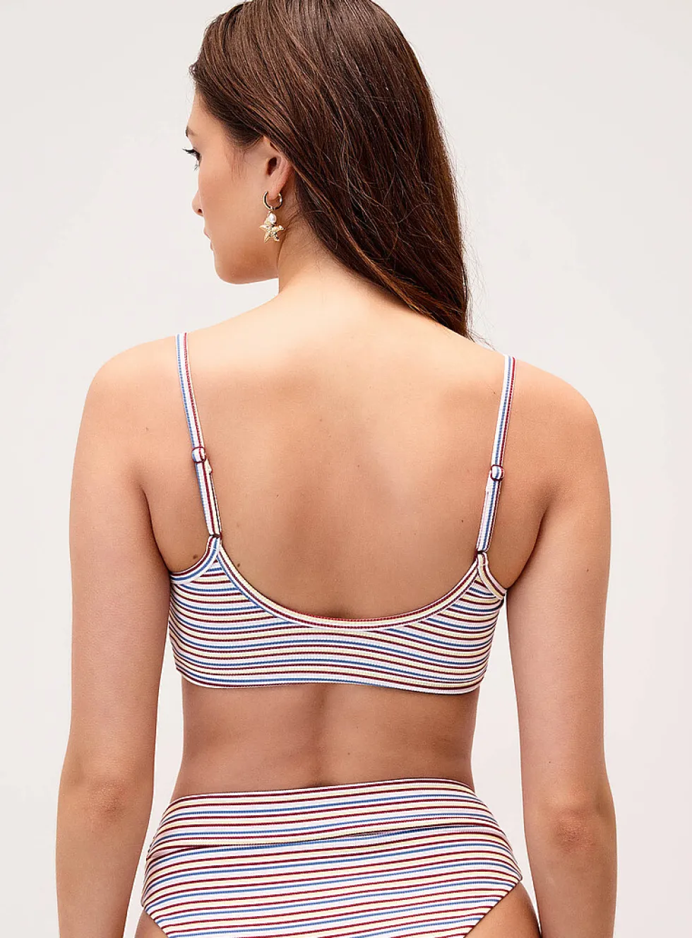 Trimmed rib bralette top