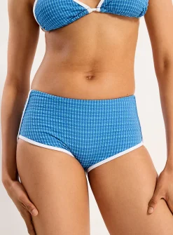 Trimmed seersucker gingham boyshort