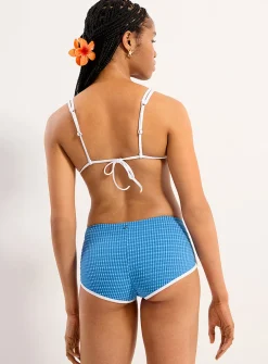 Trimmed seersucker gingham boyshort