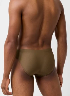 Trimmed stripe swim brief