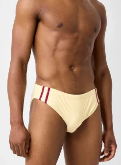 Trimmed stripe swim brief