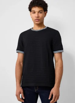 Trimmed textured T-shirt