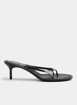 Triple strap leather sandal