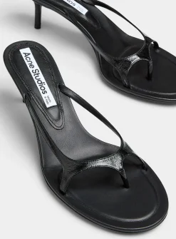 Triple strap leather sandal