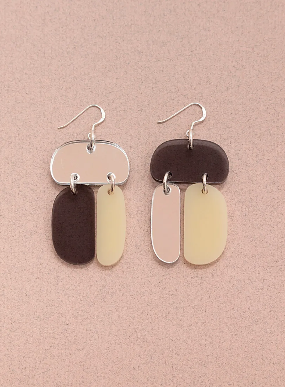 Triple-ovoid earrings