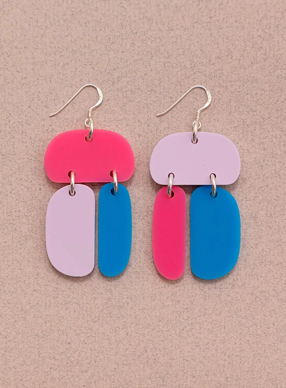 Triple-ovoid earrings