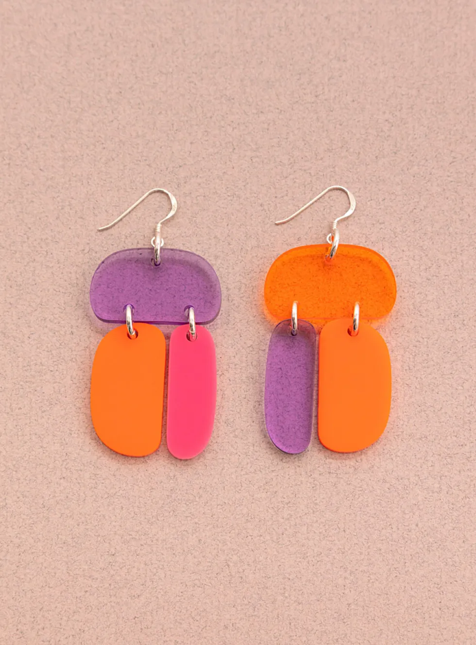 Triple-ovoid earrings