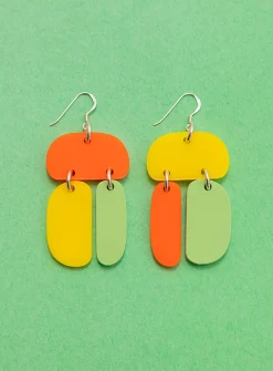 Triple-ovoid earrings
